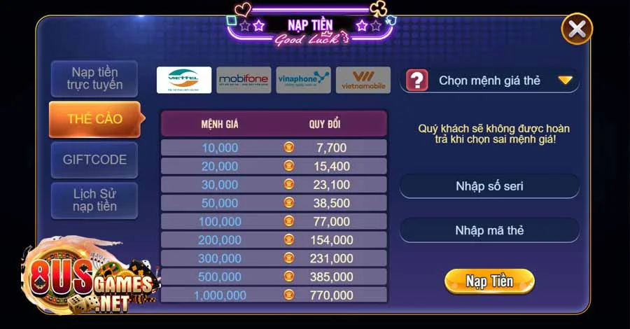 Cách nạp tiền 8US Games 4 8US.VN 3 phương thức nạp tiền 8US Games được áp dụng