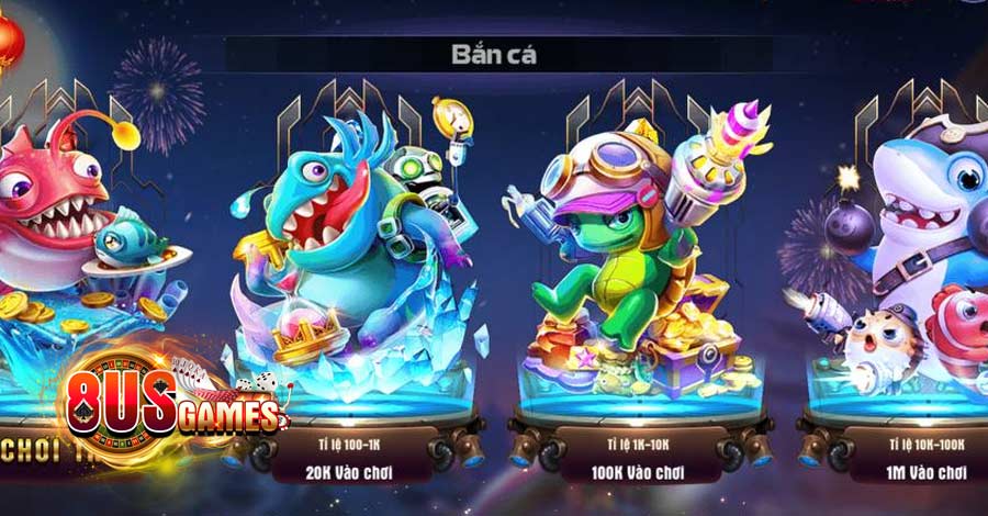 Top 4 game Bắn Cá ăn tiền hot nhất 9 8US.VN Bắn Cá ăn tiền 8US